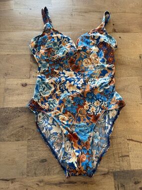 Vintage Cristina baroque One-Piece Swimsuit  hign waist summer beach pool